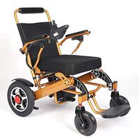 Lightweight Folding Carry Power Wheelchair, Fold & Travel Portable Motorized Electric Power Wheelchair Scooter, Aviation Travel Safe Electric Wheelchair Supports 365 lbs (13-Gold Seat Width 19")