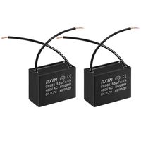 uxcell CBB61 Run Capacitor 450V AC 3.5uF 2 Cable Metallized Polypropylene Film Capacitors for Ceiling Fan 2pcs
