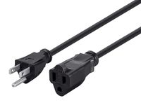 Monoprice Extension Cable/Cord 3 feet - Black | 3 Prong, NEMA 5-15P to NEMA 5-15R, 16AWG, 13A, 105298