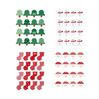 YeahiBaby 4 Sheets Christmas Self Adhesive Gift Tag Stickers Santa Snowmen Xmas Tree Boots Christmas Festival Holiday Decorative Presents Labels Decals