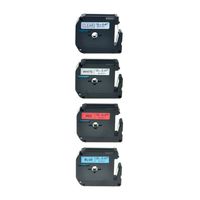 NineLeaf 4PK Black on Clear/White/Red/Blue MK131 MK231 MK431 MK531 12mm 8m Label Tape Compatible for Brother M-K131 M-K231 M-K431 M-K531 P-Touch PT-70 PT-65 PT-80 Printer