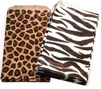 50 Bags 8.5" x 11", Cheetah/Zebra Combo Flat Plain Paper or Patterned Bags for Candy, Cookies, Merchandise, pens, Party Favors, Gift Bags