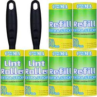 Commema Lint Rollers for Pet Hair Extra Sticky, Pet Hair Remover, Lint Remover, Lint Roller Set Brush for Dog & Cat Hair Removal, Clothes, Furniture - 6 Pack Refills