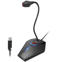 USB Computer Microphone, Plug &Play Desktop Omnidirectional Condenser PC Laptop Mic,Mute Button with LED indicator, compatible with Windows/Mac, ideal for Youtube,Skype,Recording,Games(1.5m /5ft)