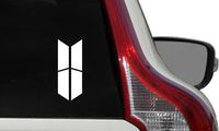 BTS New Logo Shield Car Die Cut Vinyl Decal Bumper Sticker for Car Truck Auto Windshield Wall Window Ipad Tablet MacBook Laptop Computer Home Custom and More (White)
