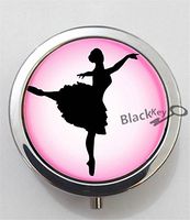 BlackKey Ballerina Dancer Girl Silhouette 3-Compartment Decorative Pocket Gift Box Case Organizer for Pill, Color 1 -2281