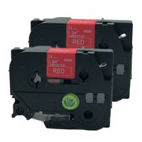 QPMY 2 Pack Compatible for Brother P-Touch Laminated Tze TZ Label Tape Cartridge 24mm x 8m (TZe-455 White on Red)