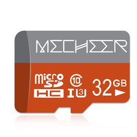 Micro SD Card 32GB, MECHEER Memory Card Micro SDHC Card Mini TF Card Class 10 UHS-3 Flash Memory Card High Speed 80MB/s C10, U3, Full HD, 32GB microSD Card, Red/Gray