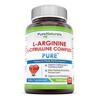 Pure Naturals L-Arginine L-Citrulline Complex, 1000 Mg Tablets, 240 Count - Supports Cardiovascular Health* and Circulatory Function, Helps Maintain Normal Blood Pressure*