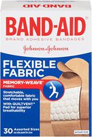 BAND-AID Bandages Flexible Fabric Assorted Sizes 30 Each (Pack of 4)