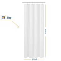 N&Y HOME Fabric Shower Curtain Liner Long Stall Size 48 x 78 inches, Hotel Quality, Washable, Water Repellent, White Bathroom Curtains with Grommets, 48x78