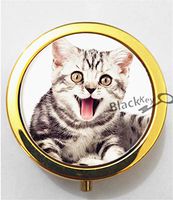 BlackKey Animal Cat Cute Kitty 3-Compartment Decorative Pocket Gift Box Case Organizer for Pill, Color 2 -153