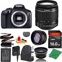 Great Value Bundle for T6 DSLR - 18-55mm STM + 16GB Memory + Wide Angle + Telephoto Lens + Backpack