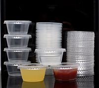 2oz 200 Clear Disposable Souffle Cup Portion Cups Jello Shots with Lids
