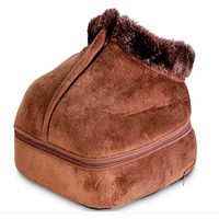 DZSF 2 in 1 Electric Heated Foot Warmer Massage Shoes Cosy Unisex Velvet Feet Heated Foot Warmer Waist Massager Back Big Slipper Warm