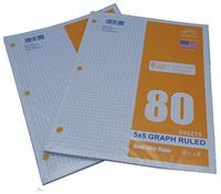 Graph Filler Paper 5x5 Ruled 2 Pack of 80 Sheets Each