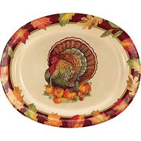 Creative Converting 324019 Party Creations Paper Platter, Turkey Traditional