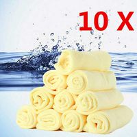 Baost 10Pcs Microfiber Towel Kitchen Wash Cleaning Cloth Auto Car Polishing Cloth Cleaning Towel Hair Drying Towel Reusable Washcloth for Kitchen, House, Window, Car, Glass M
