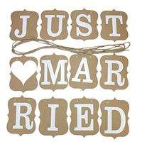 Refaxi Vintage Photo Props Just Married Wedding Bridal Western Decoration Banner Hot