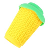 Vosarea 300ml Corn Shape Silicone Cup with Straw Leakproof Silicone Tumbler Travel Mug Coffee Mug Beer Cup Water Coffee Cup for Home Travel Gym