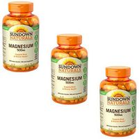 Sundown Naturals Magnesium 500 Mg Caplets Value Size, 180 Count (Pack of 3)