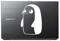 SoCool - Gunter Penguin - Adventure Time decal - Vinyl 4" tall (Color: WHITE) decal laptop tablet skateboard car windows stickers