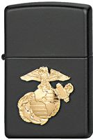 Black Military Crest Marines Zippo Lighter With USMC Emblem