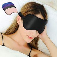 Eye Mask for Sleeping, 4 Pack Mulberry Silk Sleep Mask for Women Men, Adjustable Light Blocking Comfortable Smooth Sleeping Mask Blindfolds with Ear Plugs