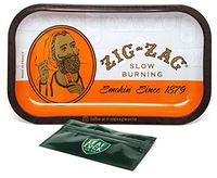 Zig Zag Orange Rolling Tray with Leaf Lock Gear Smell Proof Tobacco Pouch