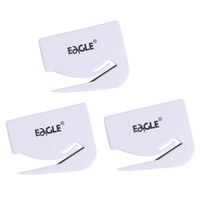 Eagle Letter Opener, Envelope Slitter, Plastic Razor Blade, for Home and Office Use, Pack of 3, White