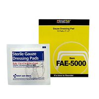 First Aid Only Sterile Gauze Dressing Pads, 2" x 2",  5 Count