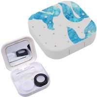Portable Contact Lens Case Box Travel Kit Mirror + Bottle + Tweezers Container Holder [ Cute Fox Constellation ]