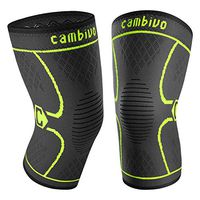 CAMBIVO 2 Pack Knee Brace, Knee Compression Sleeve Support for Men and Women, Running, Hiking, Arthritis, ACL, Meniscus Tear, Sports, Home Gym (Green,Large)