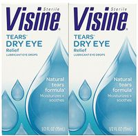Visine Tears Lubricant Eye Drops-0.5 oz, 2 pack