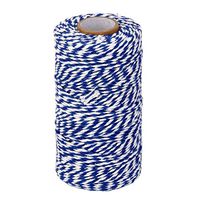 OxoxO 100YD White + Blue Wrap Gift Cotton Rope Ribbon Twine Rope Bottle Gift Box Line Design 2MM