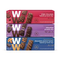 WW Chocolate Lovers Protein Variety Pack - Chocolate, Triple Chocolate & Chocolate Peanut Butter - Protein Snack Bars, 2-3 SmartPoints - 6 of Each Flavor (18 Count Total) - Weight Watchers Reimagined