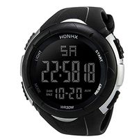 Fxbar, Digital Sports Watch Outdoor Back Light Automatic Watch Sport Analog Dive Watch(White)
