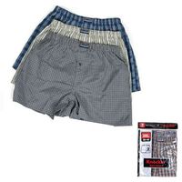 3 Men Knocker Boxer Trunk Plaid Shorts Underwear Cotton Briefs Elastic 3XL 50-52