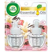 Air Wick Scented Oil Twin Refill Essential Oils Vanilla & Pink Papaya, 2 refills .67 oz each
