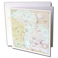 3dRose print of state map of michigan with cities - Greeting Cards, 6 x 6 inches, set of 12 (gc_183740_2)