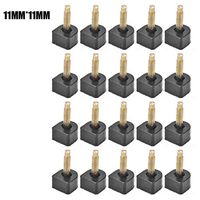HEEPDD 20PCS High Heel Replacement Tips, Black TPU U-Shape Black Repairing Replacement Tips Tap Caps Kits Shoes Heel Nails Dowel Repair Accessories(604B(11MMx11MM))