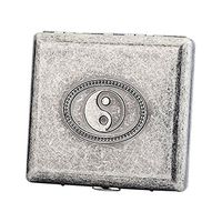 Retro Copper Cigarette Case Metal Box - Ehonestbuy Double Sided Spring Clip Open Pocket Holder for 20 Cigarettes (Tai Chi)