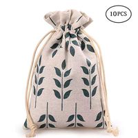 10PCS 6.9" x 9.2" / 17 x 23 cm Burlap Bags Jewelry Pouches with Round Drawstring for Party Festival Gift Candy Bags and Other Items