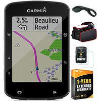 Garmin Edge 520 Plus Cycling GPS/GLONASS (010-02083-00) with Bike Mount Edge, Bike Frame Cell Phone Mount, Tempered Glass Screen Protector & 1 Year Extended Warranty