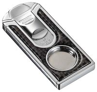 Visol VCUT503 "Razor" Carbon Fiber Stainless Steel Cigar Cutter, Polished Finish, Chrome