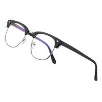 COASION Blue Light Blocking Glasses Semi-Rimless Clear Lens Computer Game Eyeglasses Eyewear Frame (Matte Black)