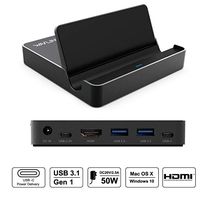 WAVLINK USB C Multiport Adapter (USB C Dock) with HDMI 4K Display, Power Delivery Charging,2X USB 3.0 and 50W Power Adapter - Aluminum Mini Docking Station for MacBook,Google Chromebook Pixel.