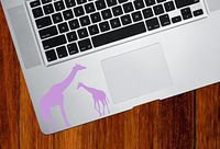 Yadda-Yadda Design Co. Giraffe Mom and Baby - Trackpad/Keyboard - Vinyl Decal (3.6" w x 3" h) (Lavender)
