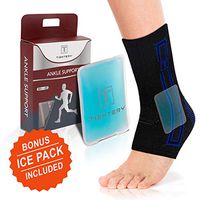 Tightery, Ankle Brace Compression Support Sleeve (Pair) for Injury Recovery, Joint Pain and More. Plantar Fasciitis Foot Socks with Arch Support (Blue, X-Large)