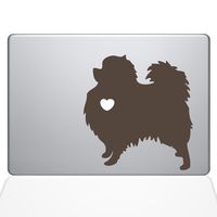 The Decal Guru I Love My Pomeranian Decal Vinyl Sticker, 11" MacBook Air, Brown (1472-MAC-11A-BRO)
